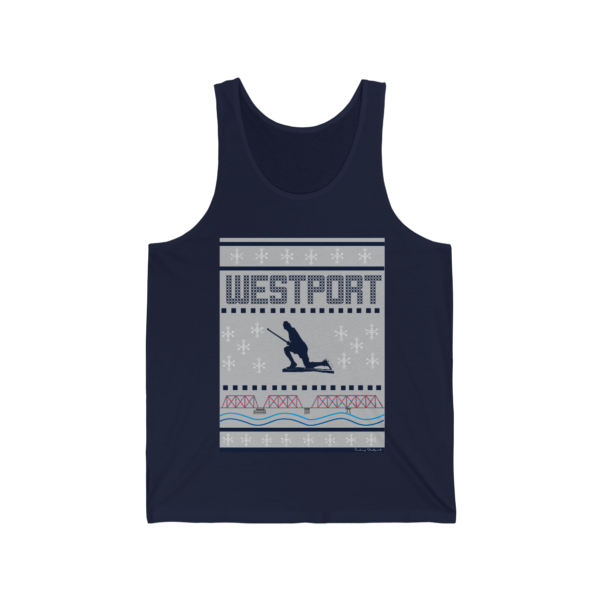 westport ct / connecticut ugly christmas sweater unisex tank top