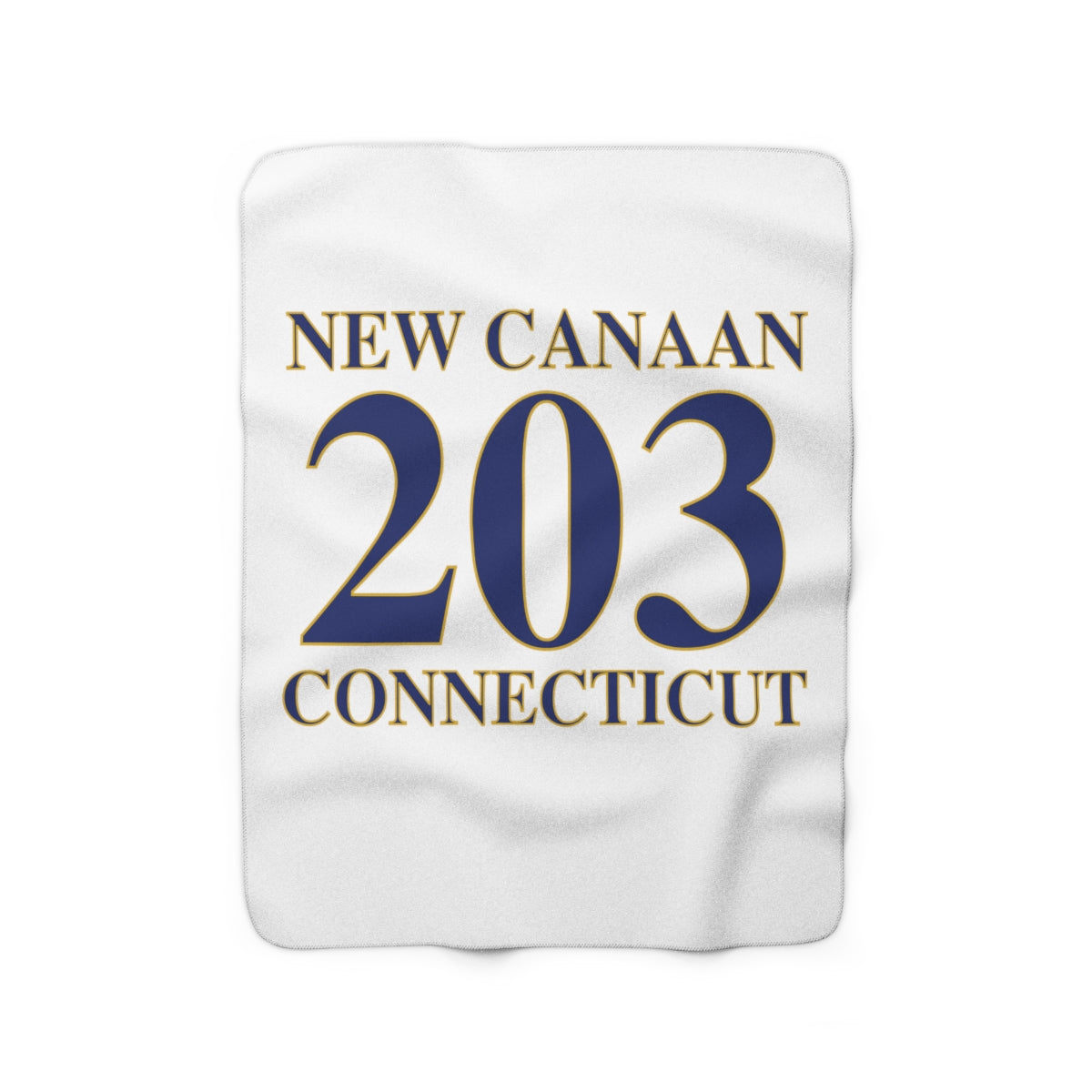 203 New Canaan Sherpa Fleece Blanket The 203 New Canaan Collection. Show off New Canaan and Connecticut at the same time. Colors were inspired by the Connecticut state flag. Proceeds help build Finding New Canaan and Finding Connecticut's brand.