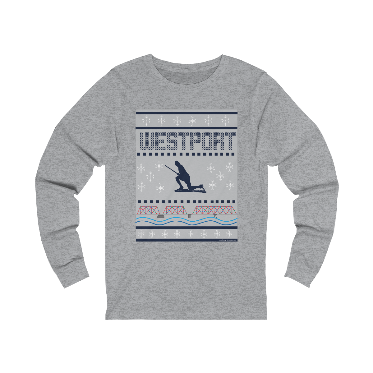 Westport Ugly Holiday Blue / White Unisex Jersey Long Sleeve Tee
