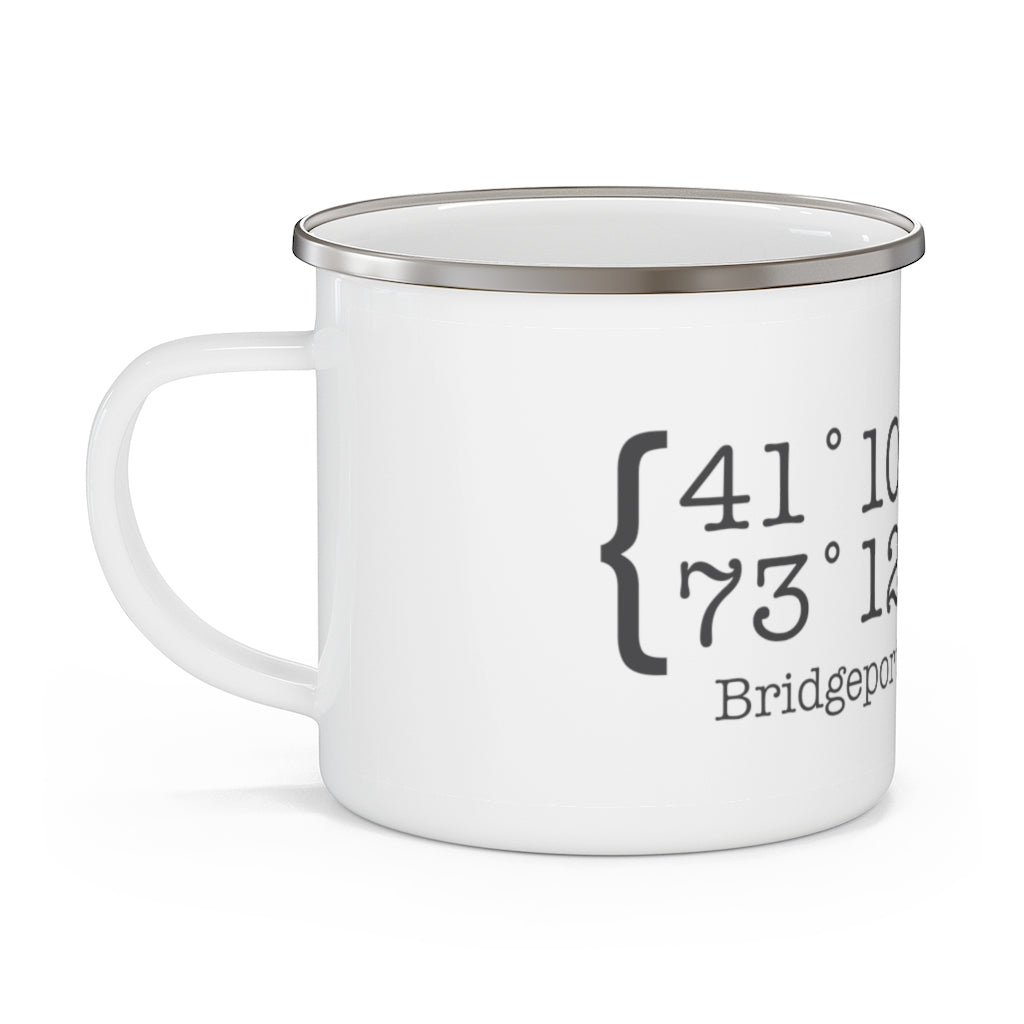 Bridgeport Coordiantes camping mug // bridgeport, Connecticut // Finding Conencticut