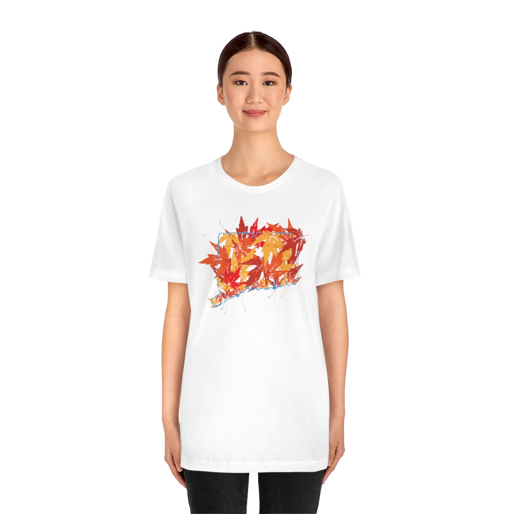 Do you love Connecticut in the fall? Cooler weather, colorful leaves falling, this collection is for you. Celebrate Connecticut and autumn together! Free USA shipping on all products.
Connecticut Leaves // Connectciut t shirt // finding connecticut