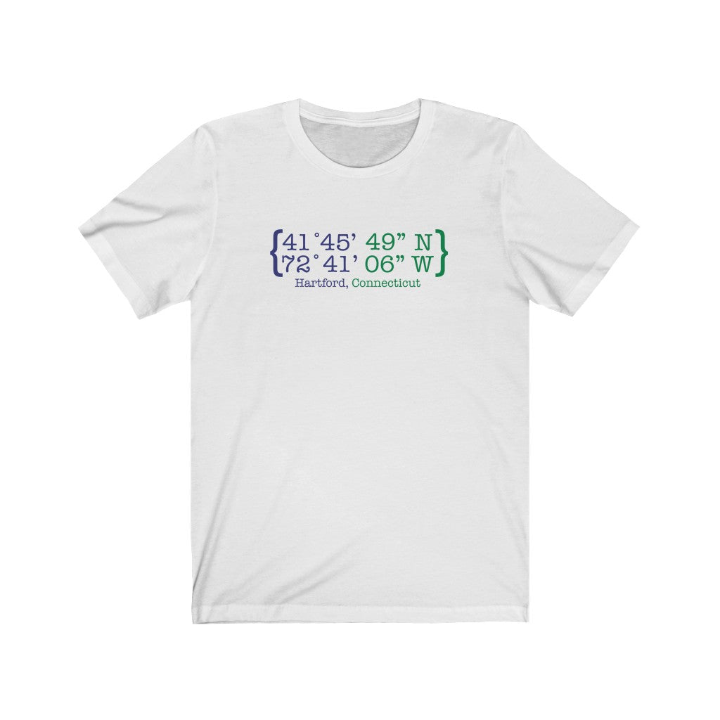 Hartford Coordinates Unisex Jersey Short Sleeve Tee Proceeds help grow Finding Connecticut's website and brand. Click here to return to our home page.
Hartford Coordinates // hartford connecticut unisex shirt // finding connecticut
