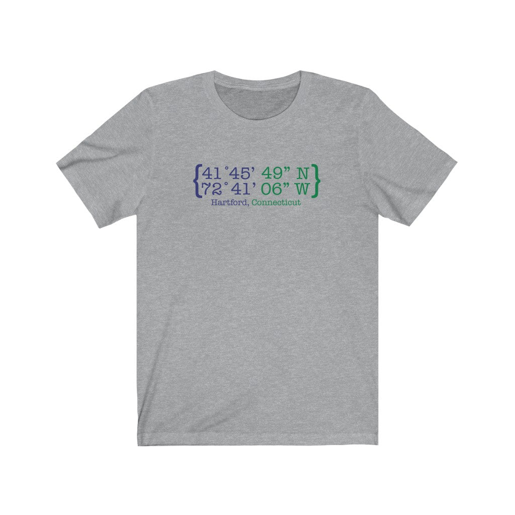 Hartford Coordinates Unisex Jersey Short Sleeve Tee Proceeds help grow Finding Connecticut's website and brand. Click here to return to our home page.
Hartford Coordinates // hartford connecticut unisex shirt // finding connecticut