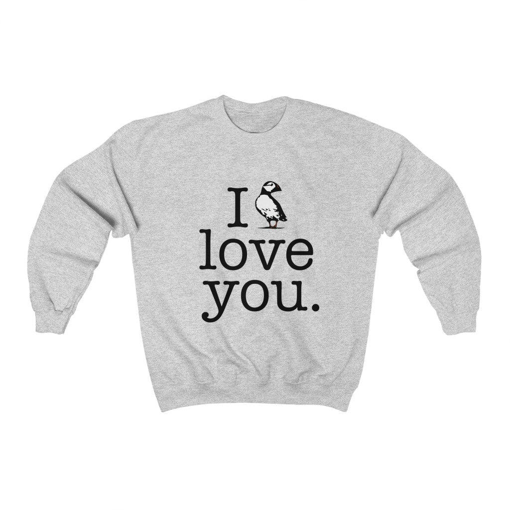 I Puffin Love You. Do you love Atlantic Puffin’s? We have plenty Puffin products including tee shirts, sweatshirts, mugs, greeting cards, home decor, and more! Free USA shipping on all products. puffin sweatshirt