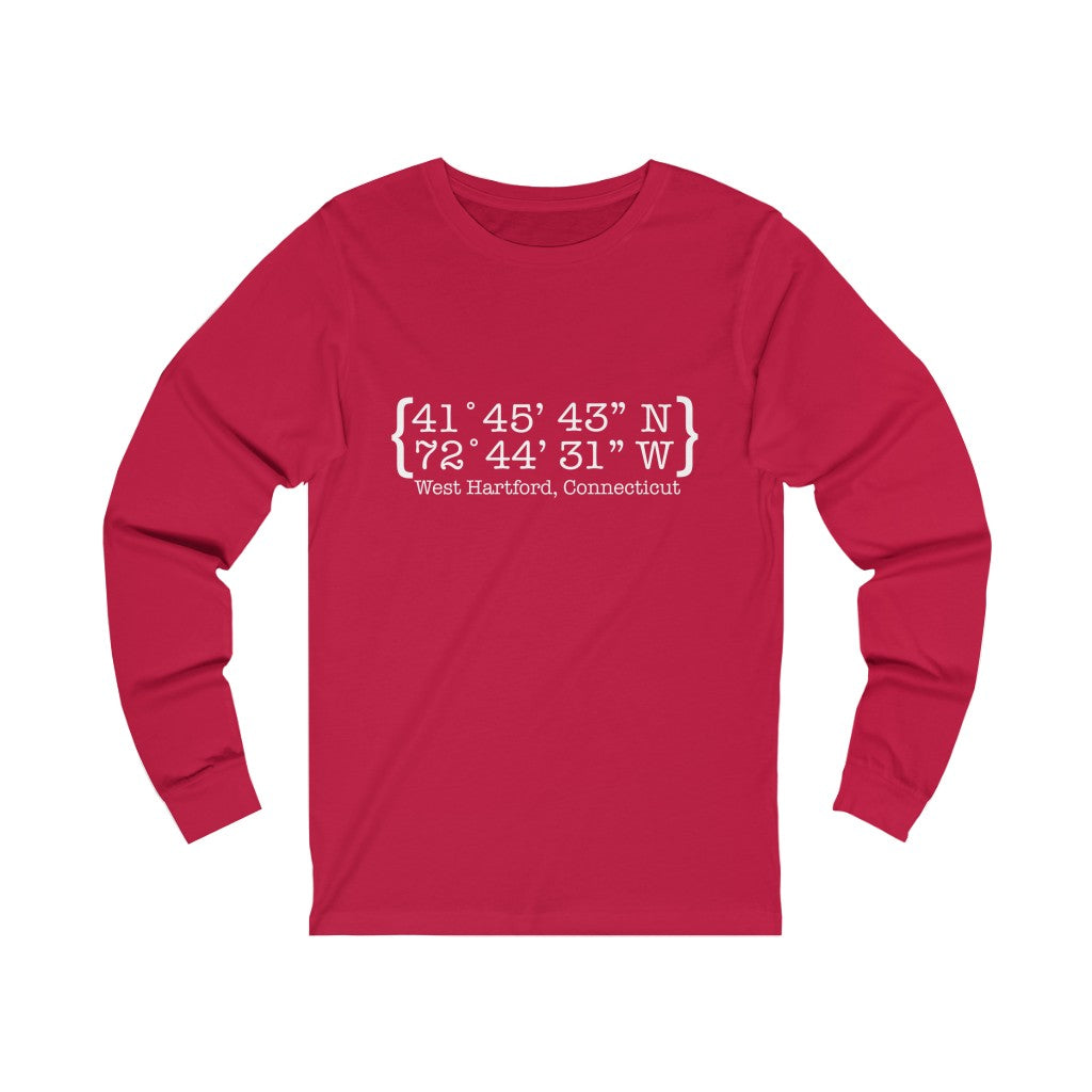 West Hartford Coordinates long sleeve tee shirts. West Hartford Connecticut tee shirts, hoodies sweatshirts, mugs, other apparel, home gifts, and souvenirs. Proceeds of this collection go to help Finding Connecticut’s brand. Free USA shipping.
West Hartford Coordinates // West hartford ct long sleve t shirt // finding connecticut