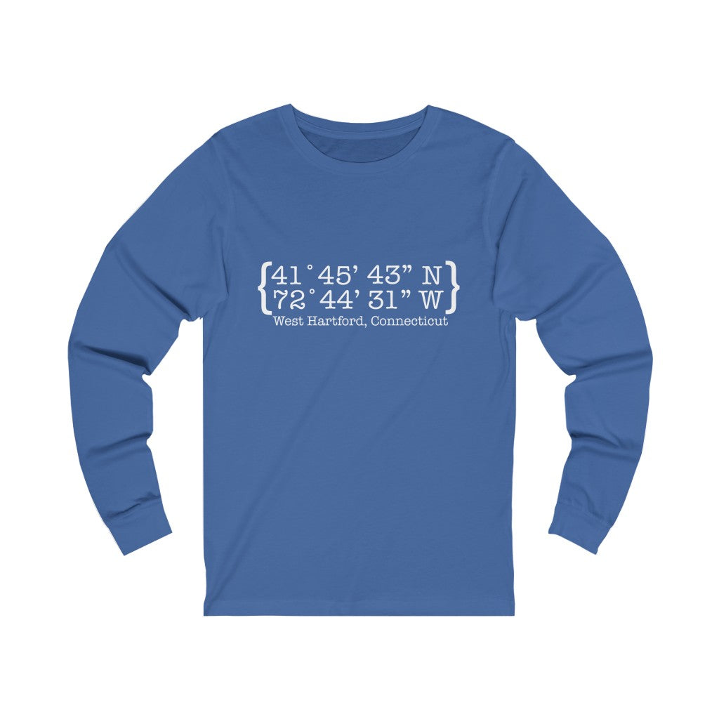 West Hartford Coordinates long sleeve tee shirts. West Hartford Connecticut tee shirts, hoodies sweatshirts, mugs, other apparel, home gifts, and souvenirs. Proceeds of this collection go to help Finding Connecticut’s brand. Free USA shipping.
West Hartford Coordinates // West hartford ct long sleve t shirt // finding connecticut