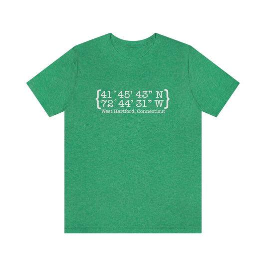 West Hartford shirt
West Hartford Coordinates, West hartord ct t shirts // finding connecticut