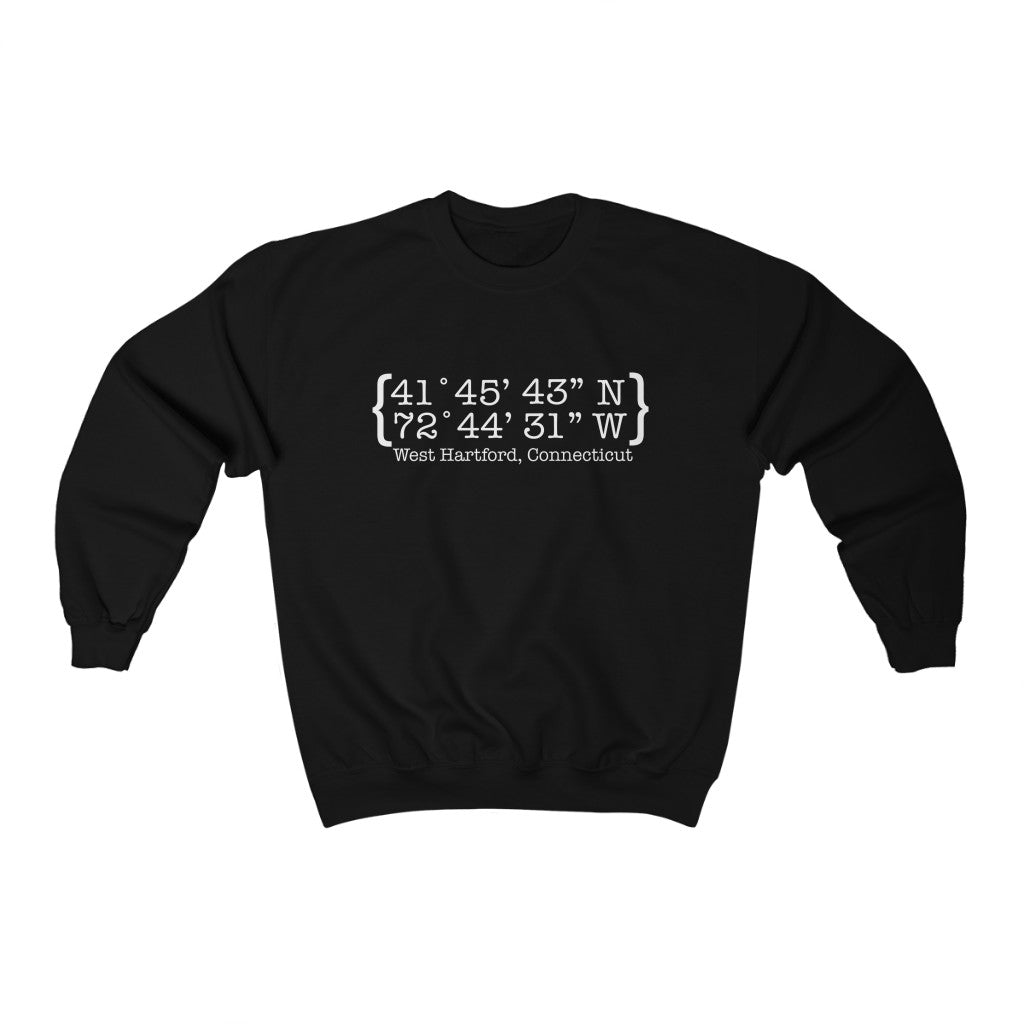 West Hartford Coordinates sweatshirt. West Hartford Connecticut tee shirts, hoodies sweatshirts, mugs, other apparel, home gifts, and souvenirs. Proceeds of this collection go to help Finding Connecticut’s brand. Free USA shipping.
West Hartford Coordinates // west hartford ct sweatshirt // finding connecticut