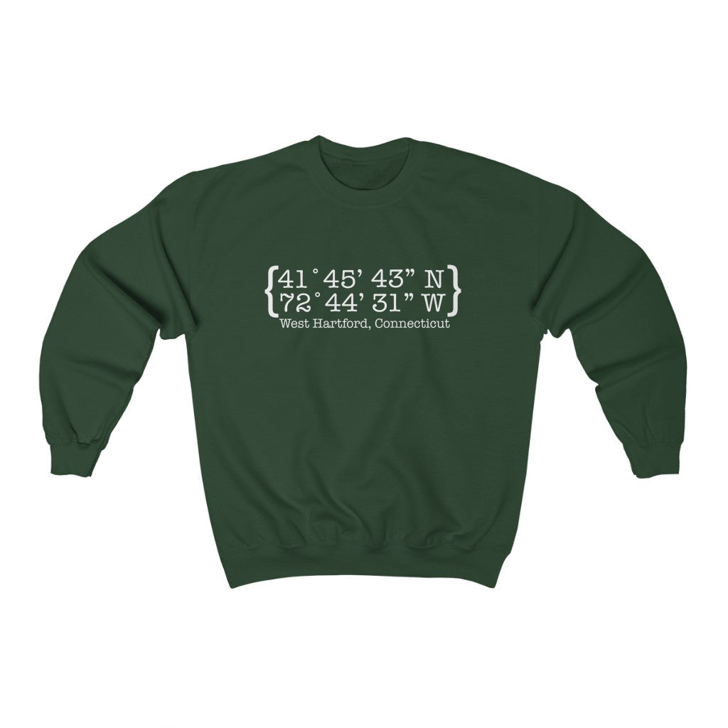 West Hartford Coordinates sweatshirt. West Hartford Connecticut tee shirts, hoodies sweatshirts, mugs, other apparel, home gifts, and souvenirs. Proceeds of this collection go to help Finding Connecticut’s brand. Free USA shipping.
West Hartford Coordinates // west hartford ct sweatshirt // finding connecticut