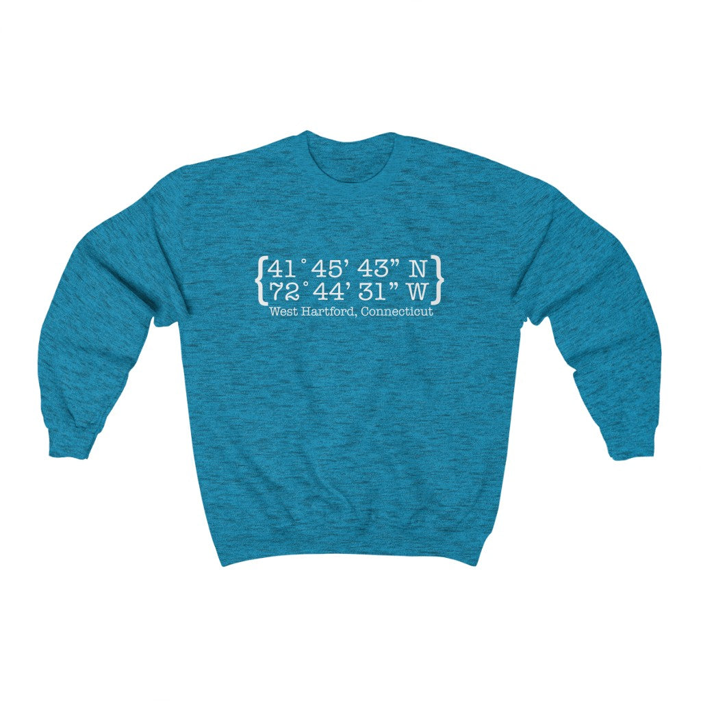 West Hartford Coordinates sweatshirt. West Hartford Connecticut tee shirts, hoodies sweatshirts, mugs, other apparel, home gifts, and souvenirs. Proceeds of this collection go to help Finding Connecticut’s brand. Free USA shipping.
West Hartford Coordinates // west hartford ct sweatshirt // finding connecticut