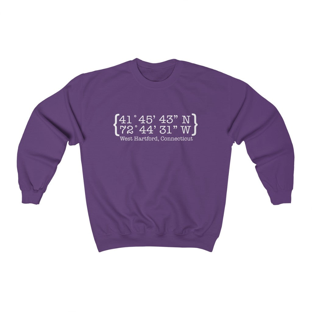 West Hartford Coordinates sweatshirt. West Hartford Connecticut tee shirts, hoodies sweatshirts, mugs, other apparel, home gifts, and souvenirs. Proceeds of this collection go to help Finding Connecticut’s brand. Free USA shipping.
West Hartford Coordinates // west hartford ct sweatshirt // finding connecticut