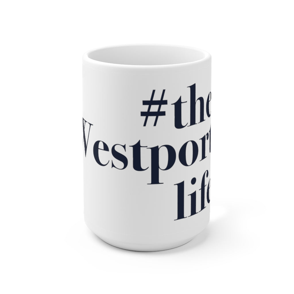 #thewestportlife Ceramic Mug 15oz. Do you live the #thewestportlife? Living the #thewestportlife is a lifestyle and proudly show it off the world that your beach of choice is Compo Beach and you support the local lifestyle. Free USA shipping on all products. Proceeds of this collection goes to help grow Finding Westport and Finding Connecticut’s brand.