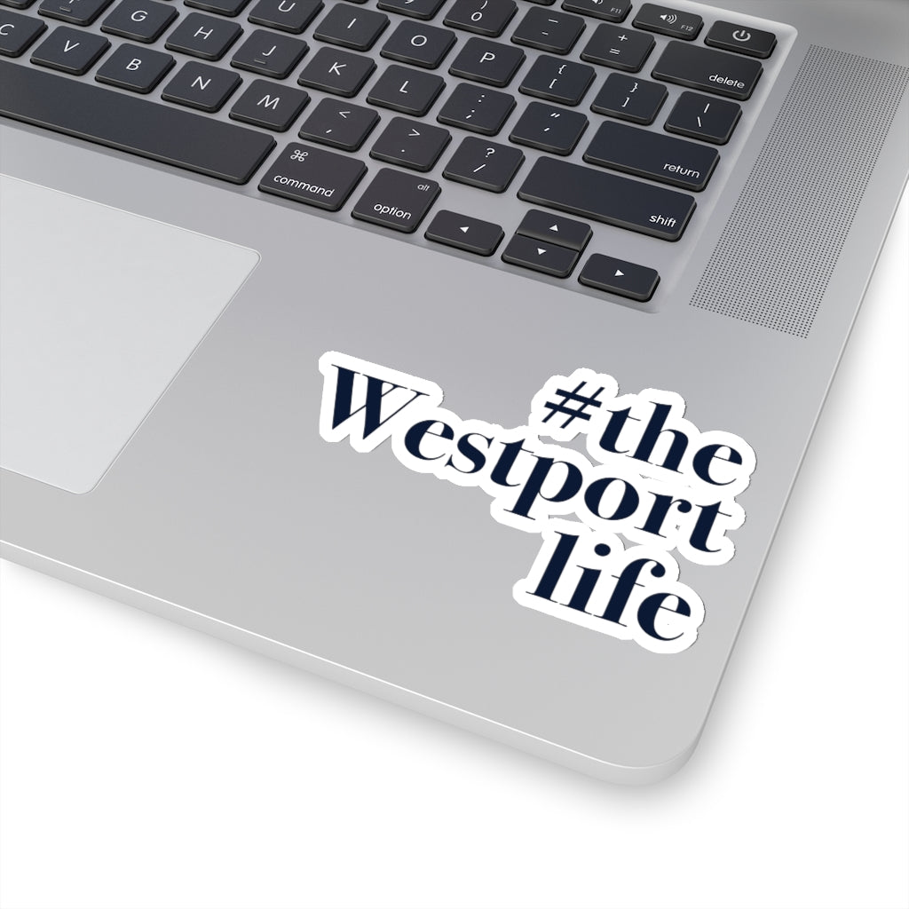 #thewestportlife Kiss-Cut Stickers Do you live the #thewestportlife? Living the #thewestportlife is a lifestyle and proudly show it off the world that your beach of choice is Compo Beach and you support the local lifestyle. Free USA shipping on all products. Proceeds of this collection goes to help grow Finding Westport and Finding Connecticut’s brand.