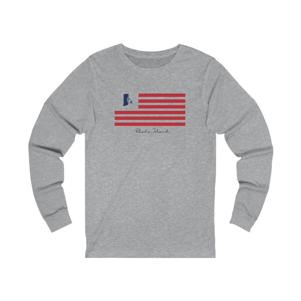 Rhode Island American Flag collection has tee shirts, mugs, reusable bags, and other apparel and gifts. All proceeds goes to help build the Finding New England brand and get our website up and going. Free shipping on all products.