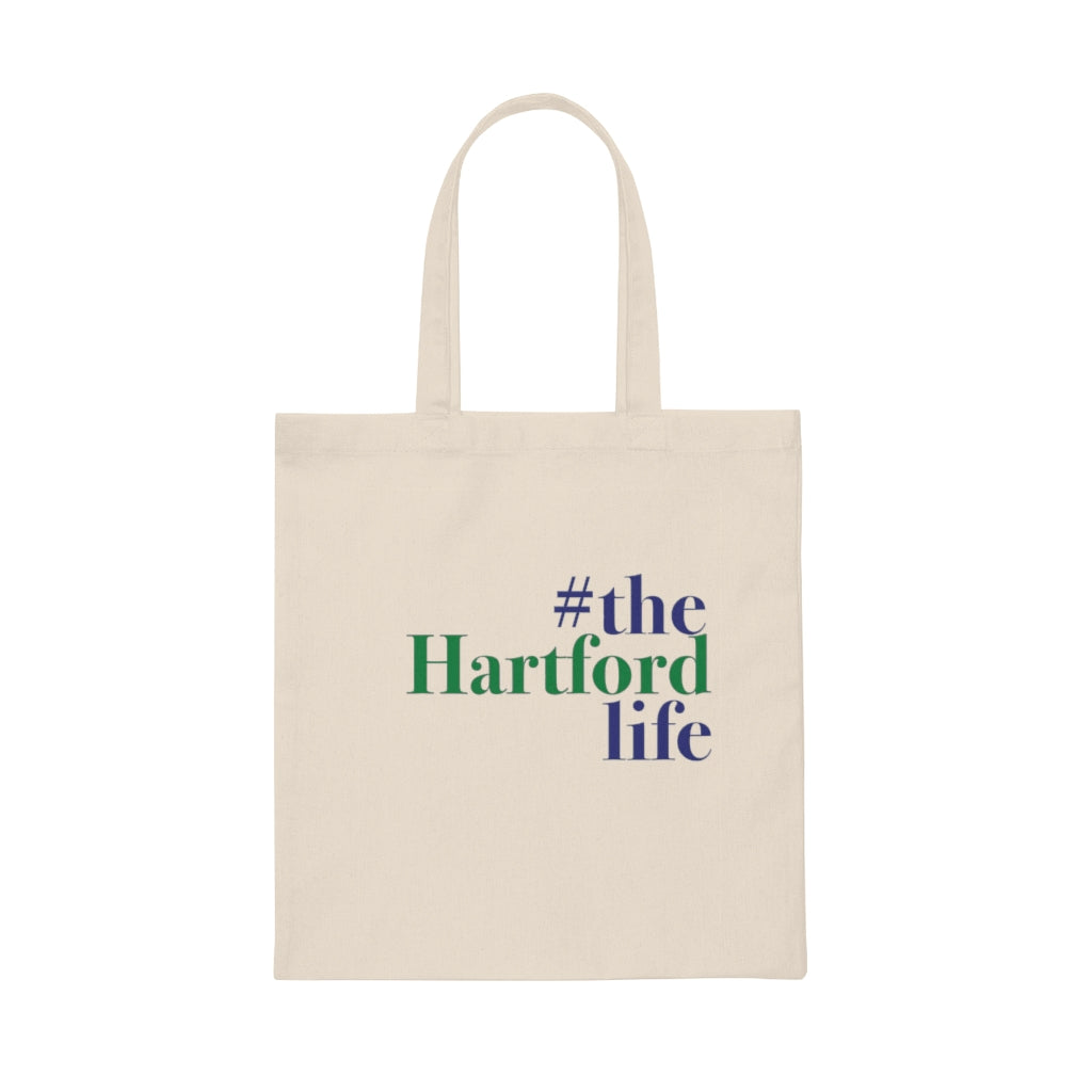 #thehartfordlife Canvas Tote Bag  Proceeds help grow Finding Connecticut's website and brand.   Click here to go back to our home page.