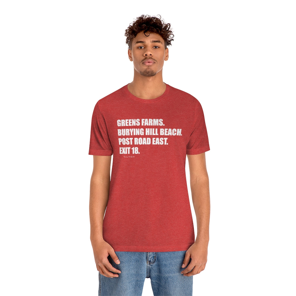 Greens Farms. Burying Hill Beach. Post Road East. Exit 18. Canvas Tote Bag How do you say Westport without saying Westport? Westport, Connecticut is filled with unique aspects. Each providing different elements that make up the town from historic to modern traditions. Proceeds of this collection goes to help build Finding Westport and Finding Connecticut's brands.