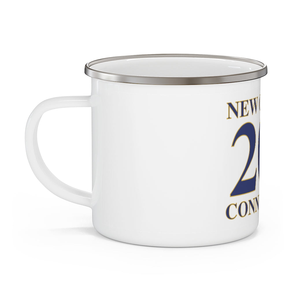 New Canaan 203 Connecticut Enamel Camping Mug The 203 New Canaan Collection. Show off New Canaan and Connecticut at the same time. Colors were inspired by the Connecticut state flag. Proceeds help build Finding New Canaan and Finding Connecticut's brand.