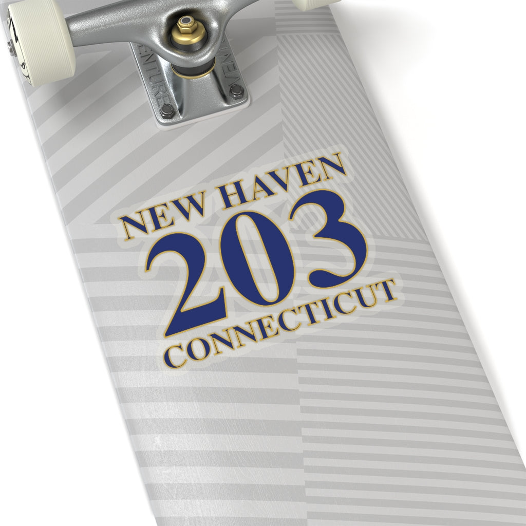 New Haven 203 Connecticut Kiss-Cut Stickers New Haven 203 Collection. Inspired by the Connecticut flag and the 203! Show off for your pride for Connecticut and Hartford! Proceeds of this collection go to help build Finding Connecticut’s website and brand. • Free USA shipping Click here to go to our home page