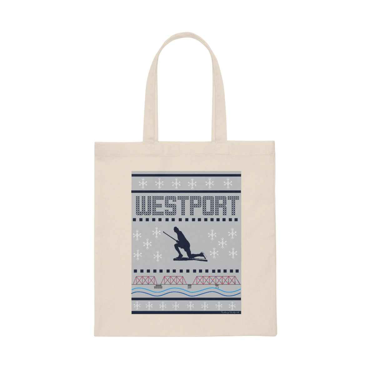 westport ct / connecticut ugly christmas sweater tote bag