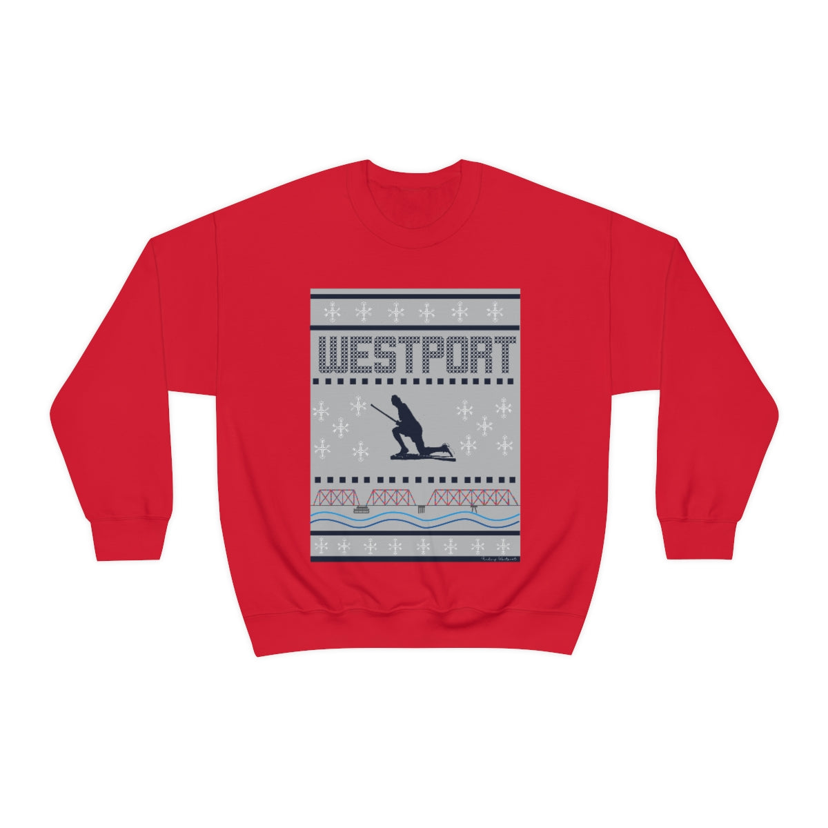 Westport Ugly Holiday Blue / White Unisex Heavy Blend™ Crewneck Sweatshirt