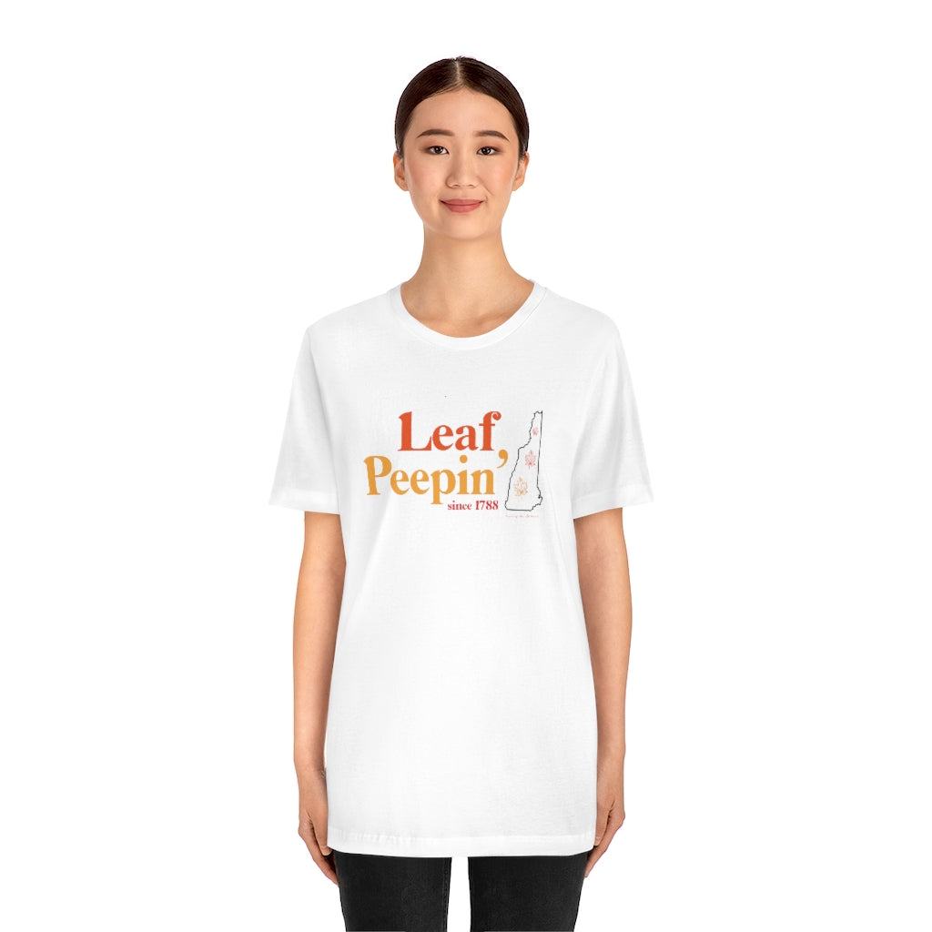 Leaf Peepin' New Hampshire Show your love for the fall season with this Leaf Peepin' Connecticut collection. From the traveler to the local, this collection is inspired for anyone who loves the crisp air and colorful autumn season. Proceeds of this collection go to help grow Finding New England's brand.