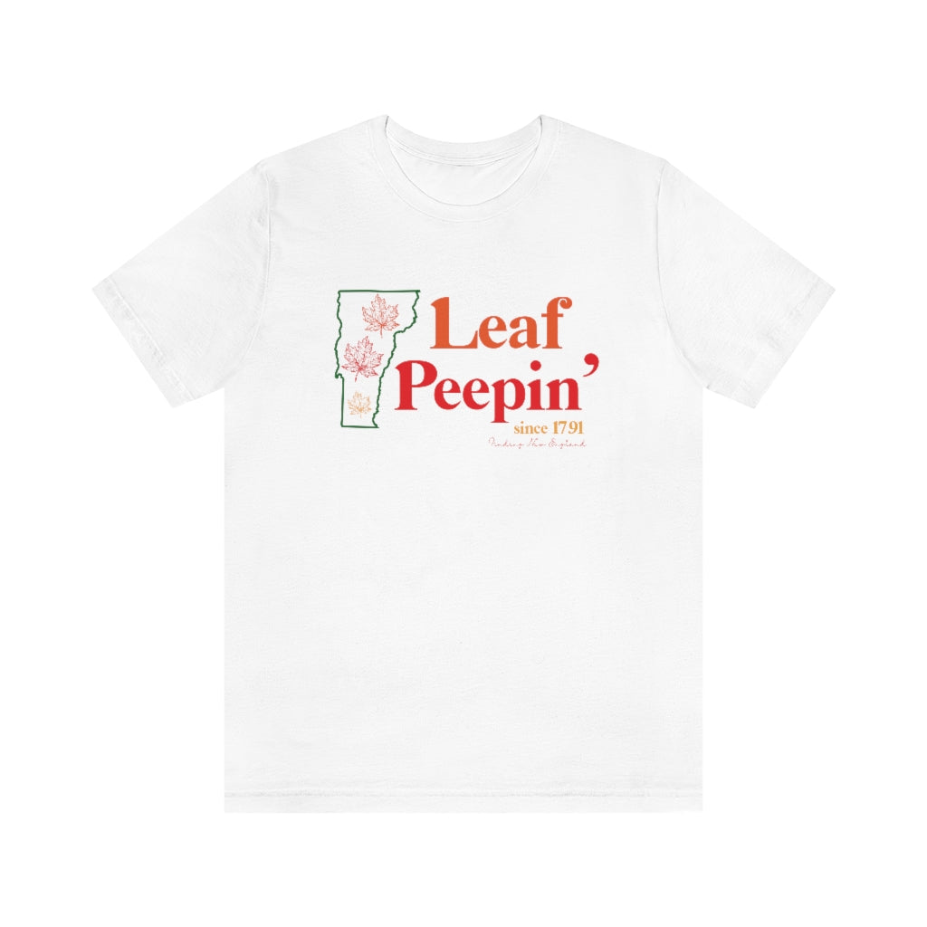 Leaf Peepin' Vermont  Show your love for the fall season with this Leaf Peepin' Vermont collection. From the traveler to the local, this collection is inspired for anyone who loves the crisp air and colorful autumn season. Proceeds of this collection go to help grow Finding New England's brand.