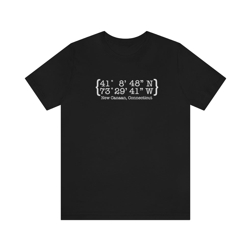 New Canaan Coordinates Unisex Jersey Short Sleeve Tee  Does New Canaan, Connecticut always have a special place in your heart. The Coordinates collection marks the spot for the special place you have ties to.   Proceeds helps grow Finding New Canaan and Finding Connecticut's brand grow.
