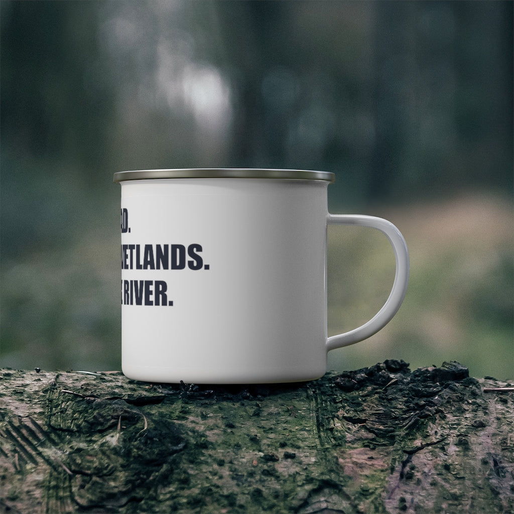 Wilton Road. Partrick Wetlands. Saugatuck River. Exit 41. Enamel Camping Mug How do you say Westport without saying Westport? Westport, Connecticut is filled with unique aspects. Each providing different elements that make up the town from historic to modern traditions. Proceeds of this collection goes to help build Finding Westport and Finding Connecticut's brands.