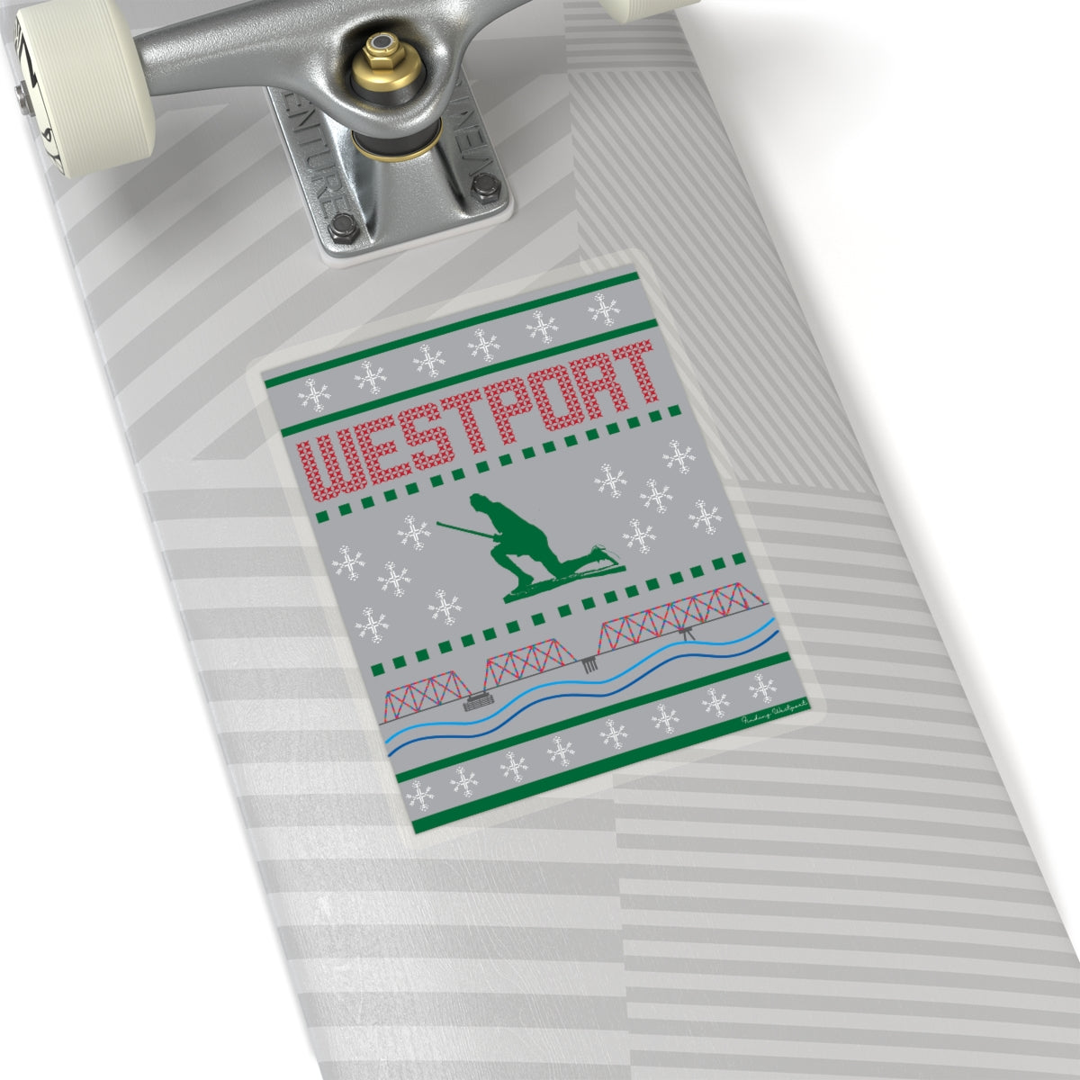 Westport Ugly Holiday Green - Red Kiss-Cut Stickers