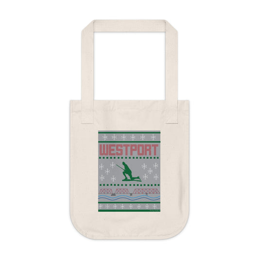 westport ct / connecticut ugly christmas sweater tote bag