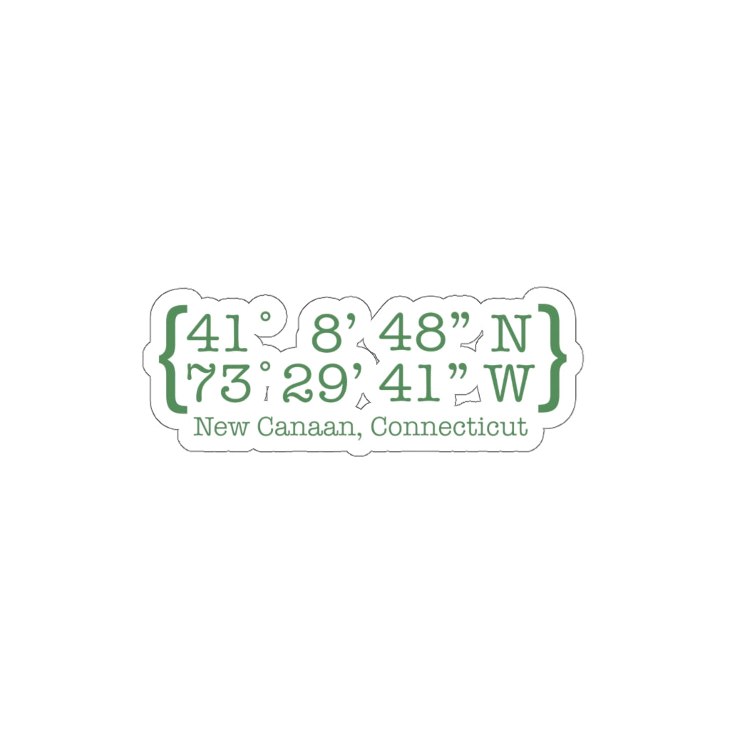 New Canaan Coordinates Kiss-Cut Stickers  Does New Canaan, Connecticut always have a special place in your heart. The Coordinates collection marks the spot for the special place you have ties to.   Proceeds helps grow Finding New Canaan and Finding Connecticut's brand grow.