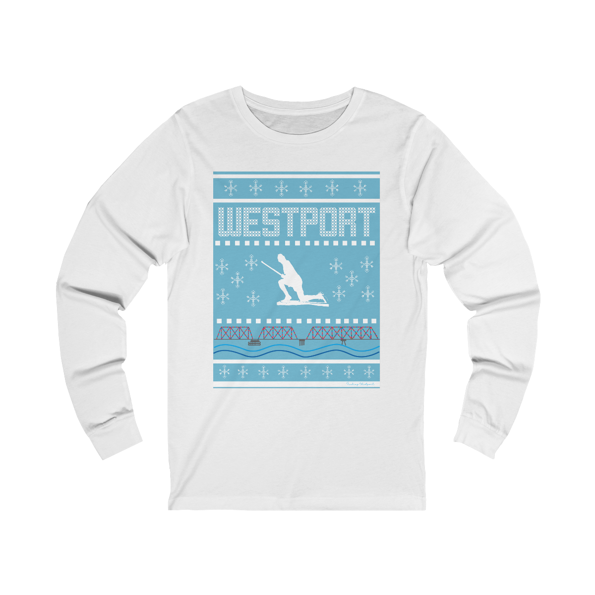 westport ct / connecticut ugly christmas sweater unisex long sleeve tee shirt