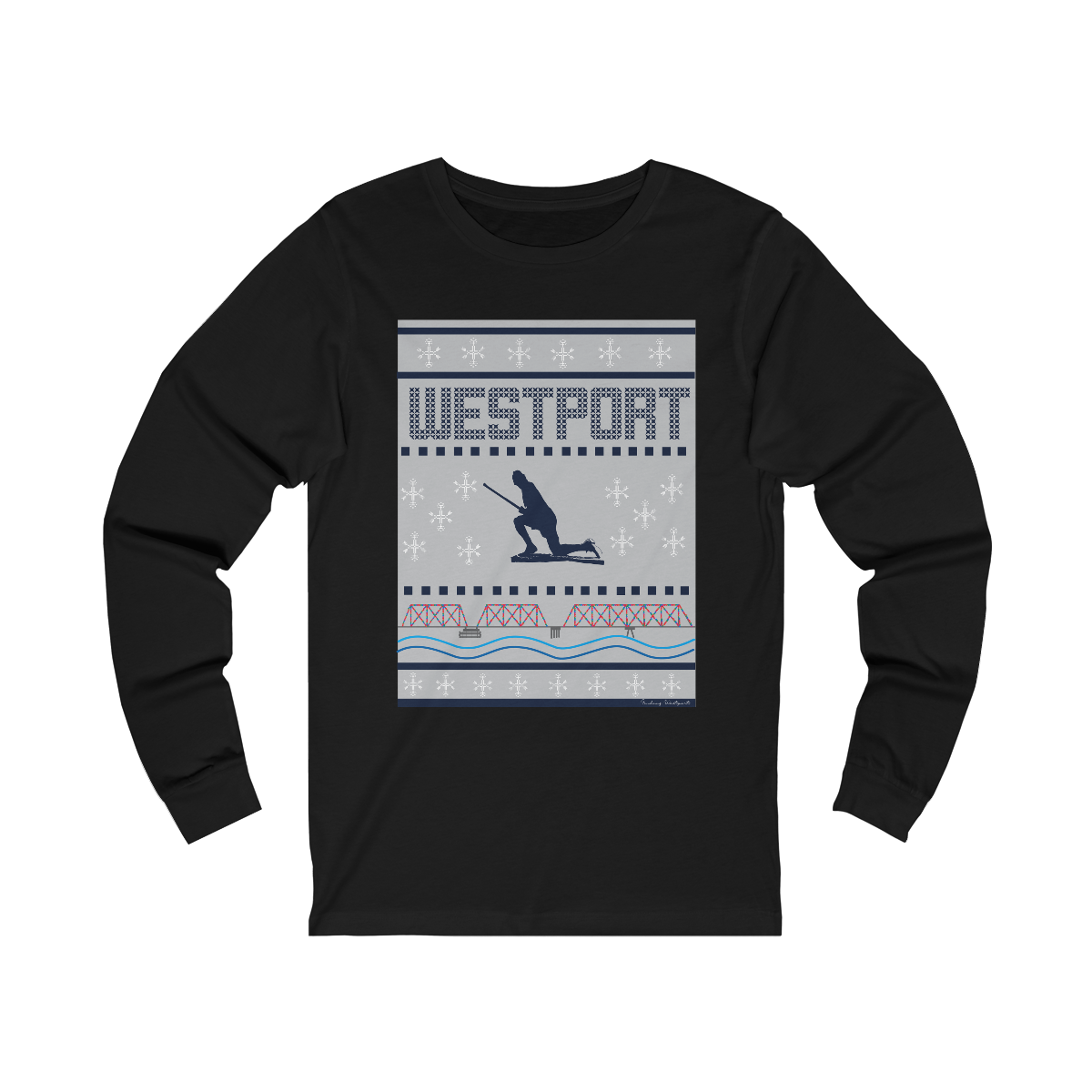 Westport Ugly Holiday Blue / White Unisex Jersey Long Sleeve Tee