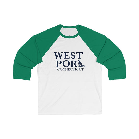 Westport Connecticut  Unisex 3/4 Sleeve Baseball Tee
