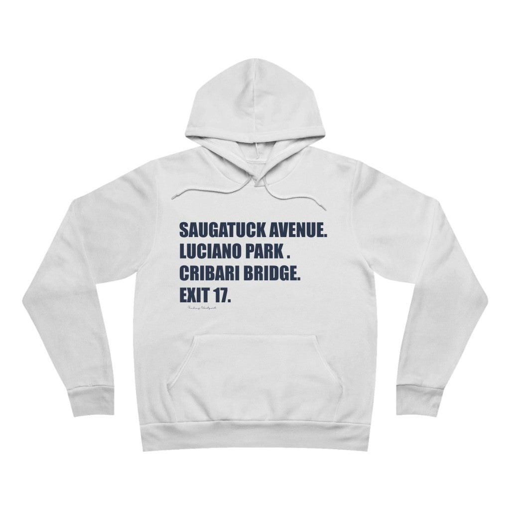 Saugatuck Ave. Luciano Park. Cribari Bridge. Exit 17. Unisex Sponge Fleece Pullover Hoodie How do you say Westport without saying Westport? Westport, Connecticut is filled with unique aspects. Each providing different elements that make up the town from historic to modern traditions. Proceeds of this collection goes to help build Finding Westport and Finding Connecticut's brands.