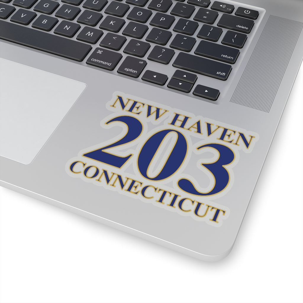 New Haven 203 Connecticut Kiss-Cut Stickers New Haven 203 Collection. Inspired by the Connecticut flag and the 203! Show off for your pride for Connecticut and Hartford! Proceeds of this collection go to help build Finding Connecticut’s website and brand. • Free USA shipping Click here to go to our home page