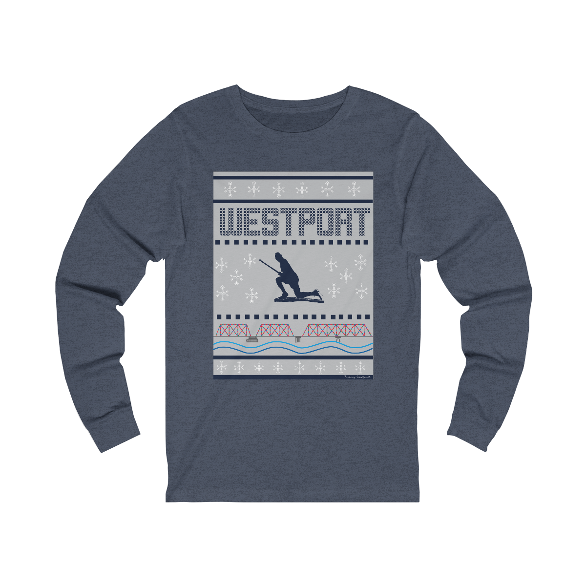 Westport Ugly Holiday Blue / White Unisex Jersey Long Sleeve Tee