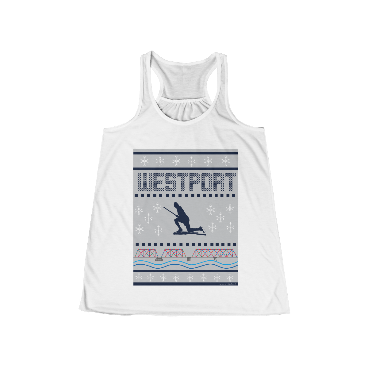 Westport ct / connecticut ugly christmas sweater womens tank top shirt