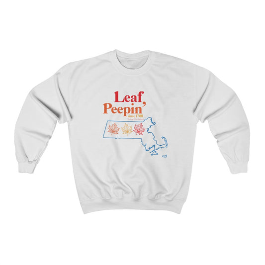 Leaf Peepin’ Massachusetts   Show your love for the fall season with this Leaf Peepin' Massachusetts collection. From the traveler to the local, this collection is inspired for anyone who loves the crisp air and colorful autumn season. Proceeds of this collection go to help grow Finding New England's brand.