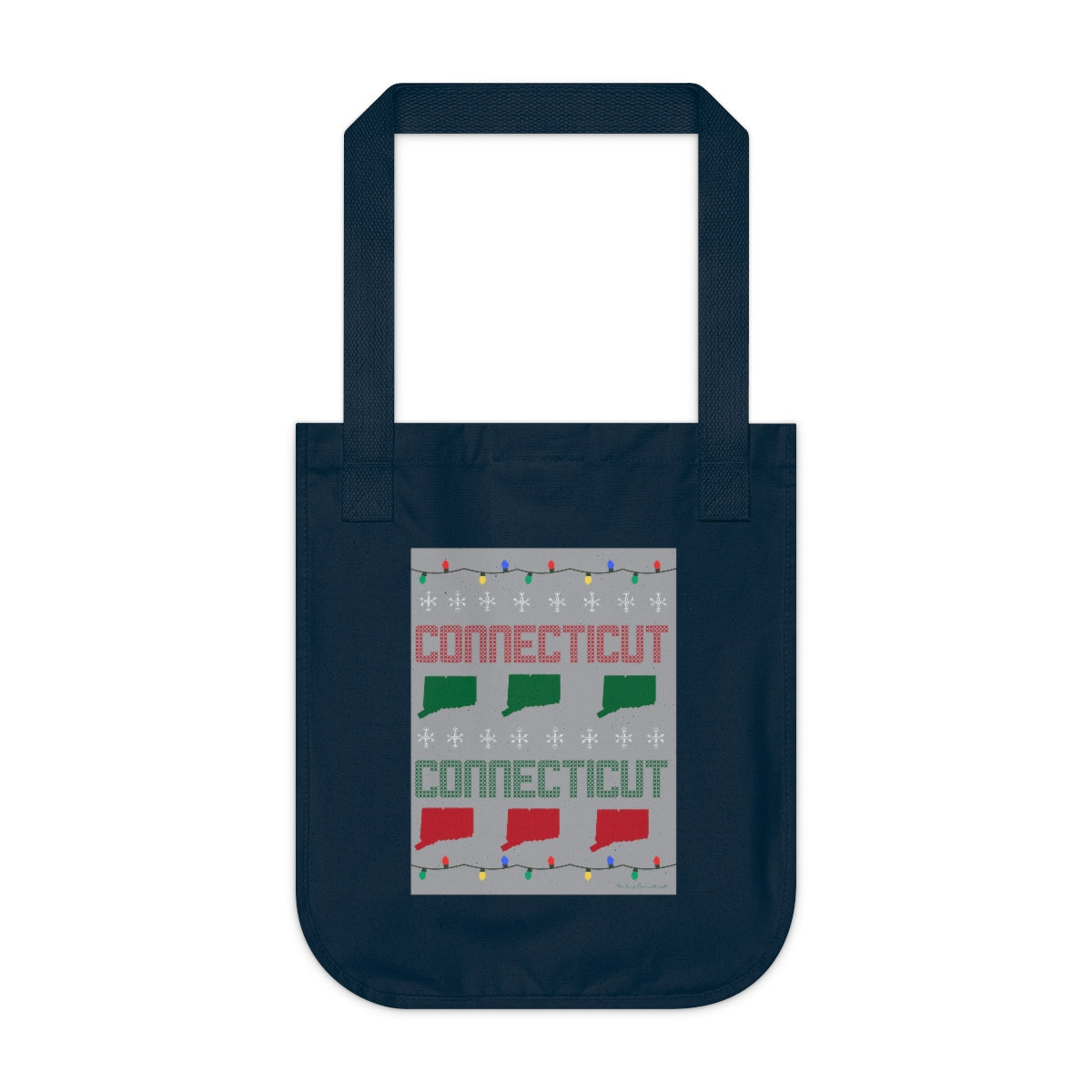 connecticut ugly holiday tote bag