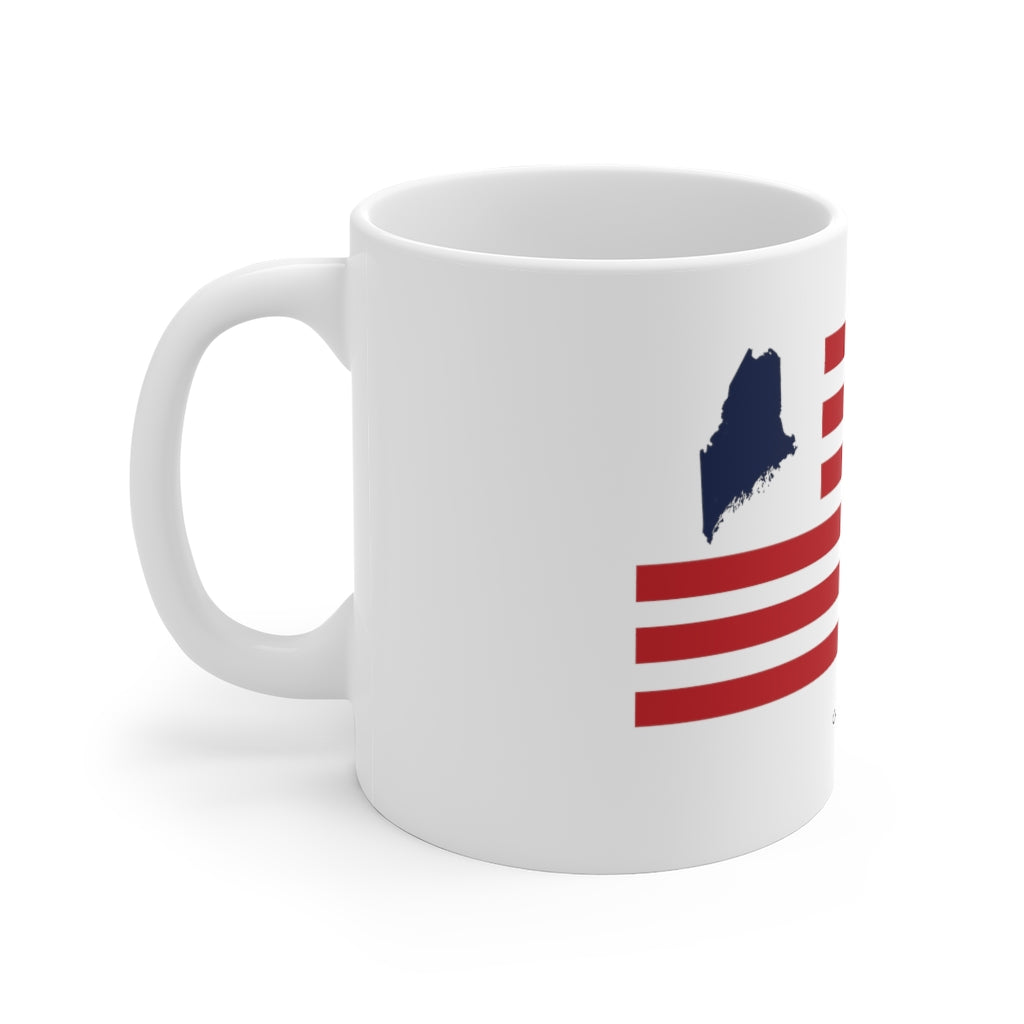 Maine Flag collection has tee shirts, mugs, reusable bags, and other apparel and gifts. All proceeds goes to help build the Finding Maine brand and get our website up and going. Free shipping on all products.