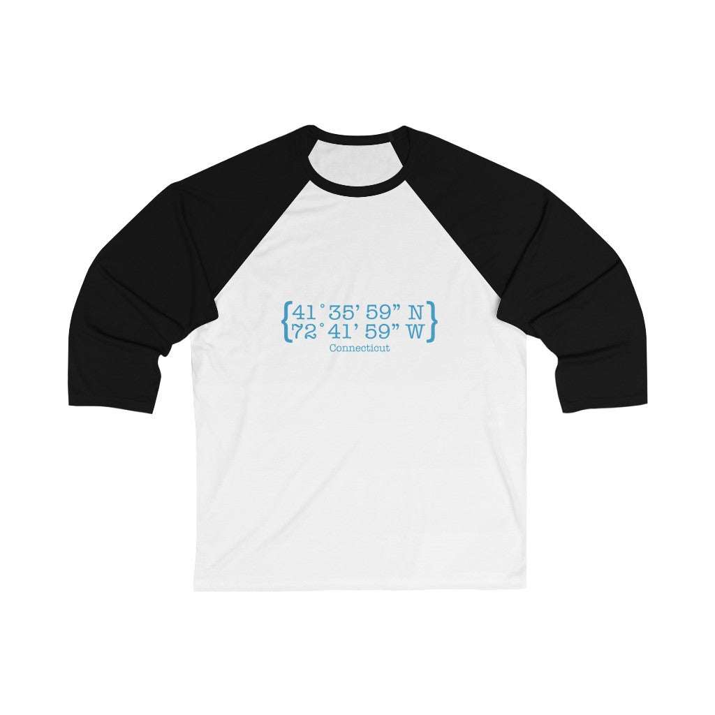 Connecticut Coordinates Unisex 3/4 Sleeve Baseball Tee