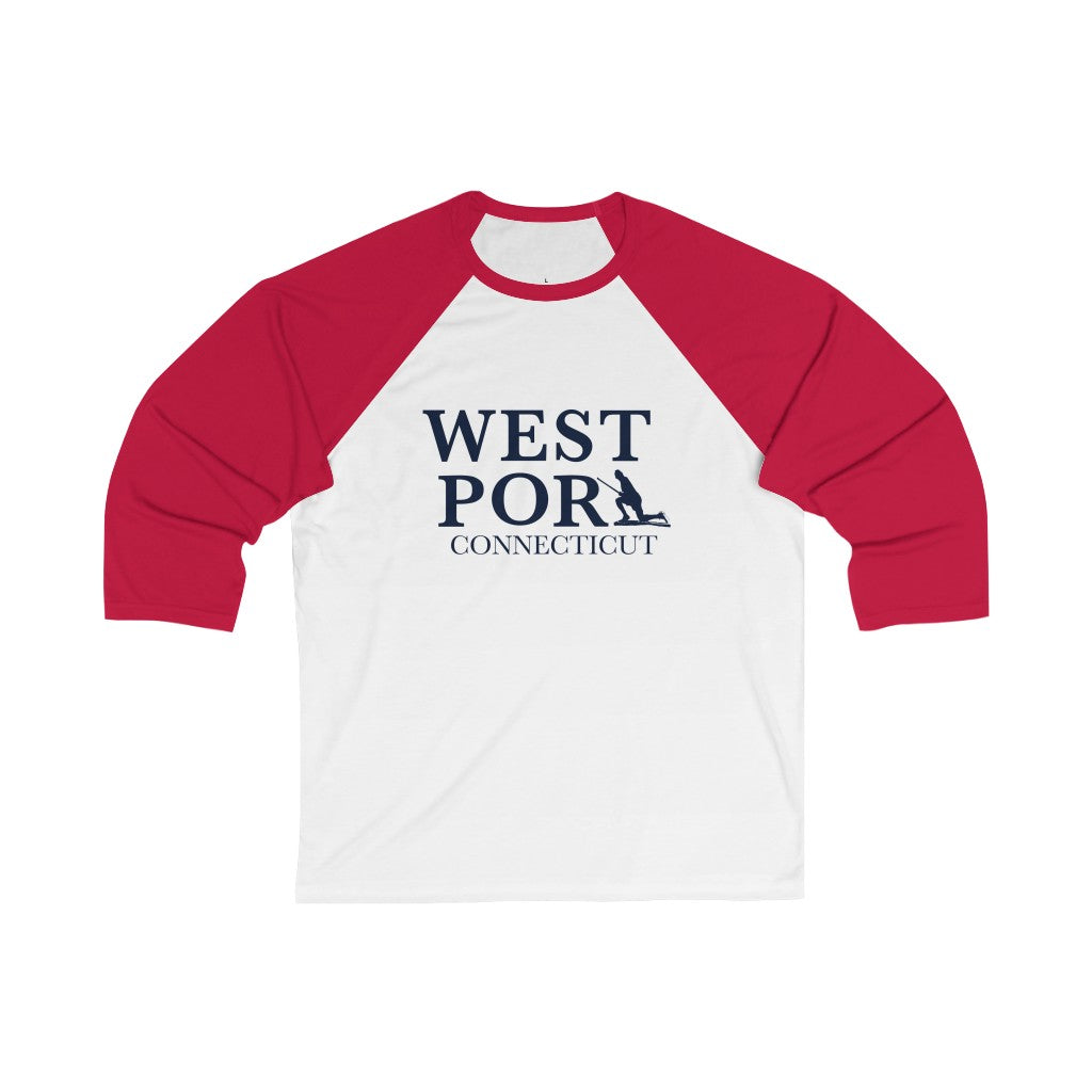 Westport Connecticut Unisex 3/4 Sleeve Baseball Tee