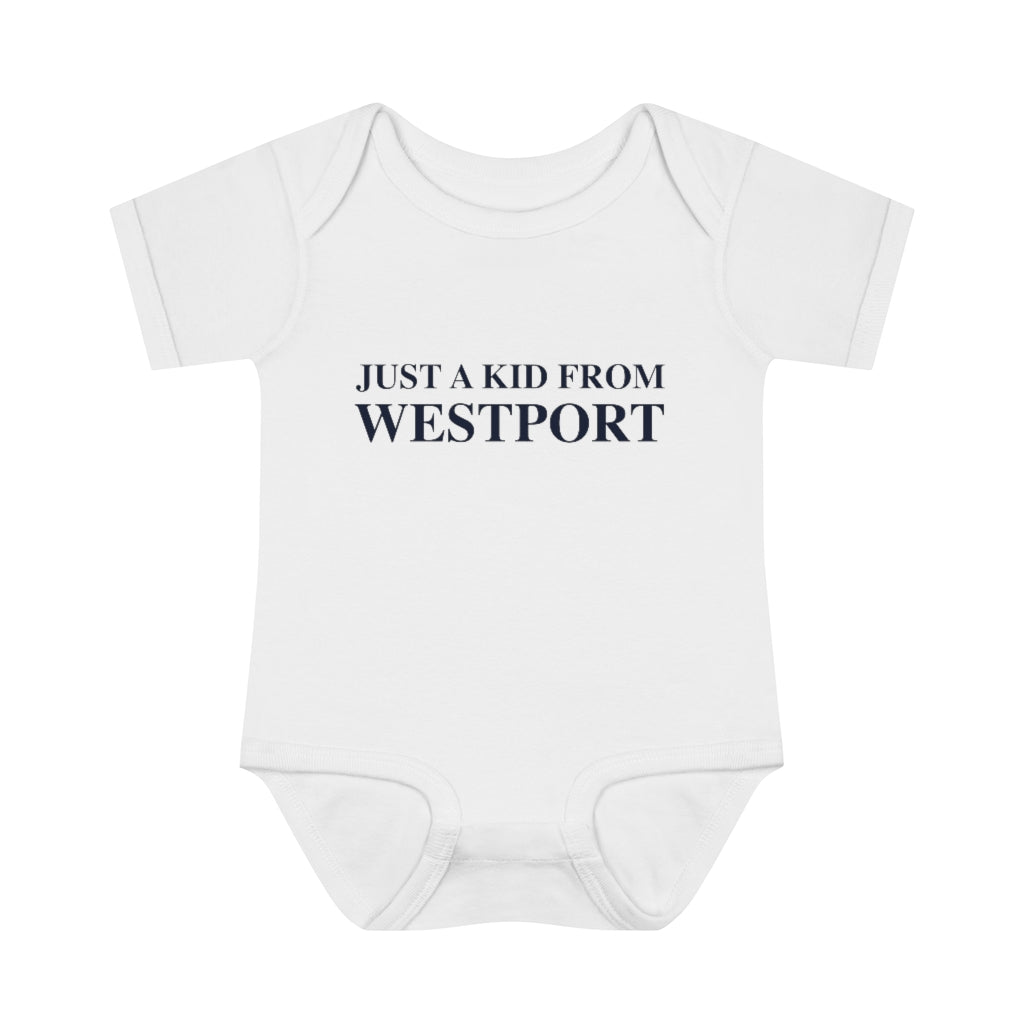 Just a kid from Westport Infant Baby Rib Bodysuit
