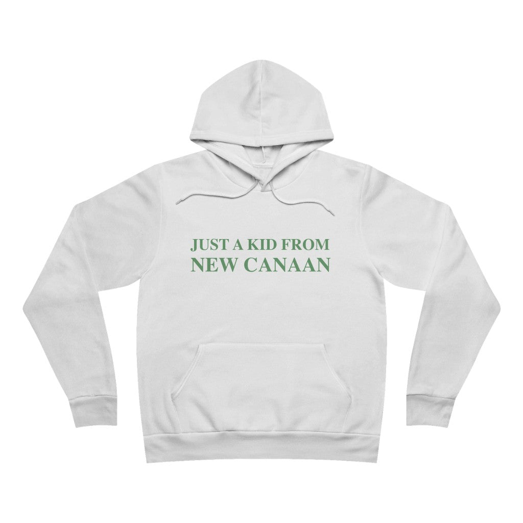 Just a kid from New Canaan Unisex Sponge Fleece Pullover Hoodie Are you proud to be from New Canaan? Show the world where you're from New Canaan! Represent New Canaan with this collection! Proceeds from this collection help grow Finding New Canaan and Finding Connecticut websites and brands.