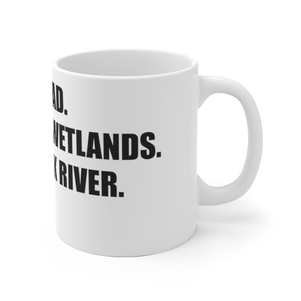 Wilton Road. Partrick Wetlands. Saugatuck River. Exit 41. White Ceramic Mug How do you say Westport without saying Westport? Westport, Connecticut is filled with unique aspects. Each providing different elements that make up the town from historic to modern traditions. Proceeds of this collection goes to help build Finding Westport and Finding Connecticut's brands.