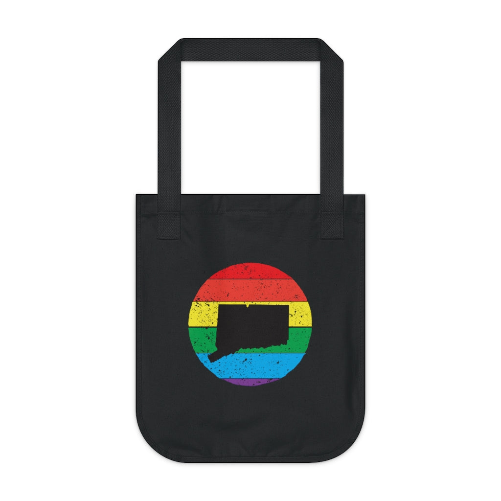 Connecticut Rainbow Organic Canvas Tote Bag