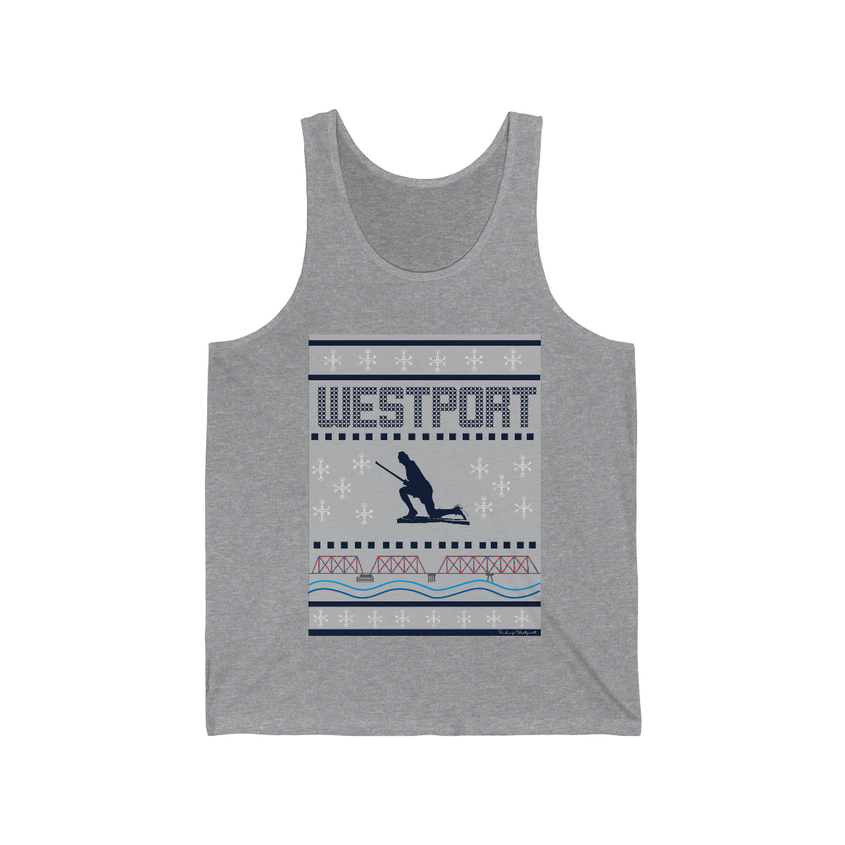 westport ct / connecticut ugly christmas sweater unisex tank top