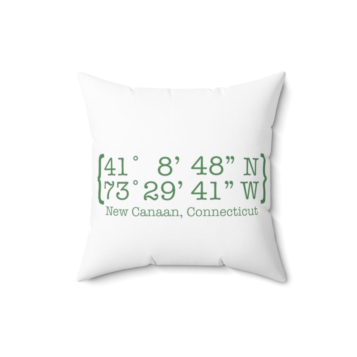 New Canaan Coordinates Spun Polyester Square Pillow Does New Canaan, Connecticut always have a special place in your heart. The Coordinates collection marks the spot for the special place you have ties to. Proceeds helps grow Finding New Canaan and Finding Connecticut's brand grow.