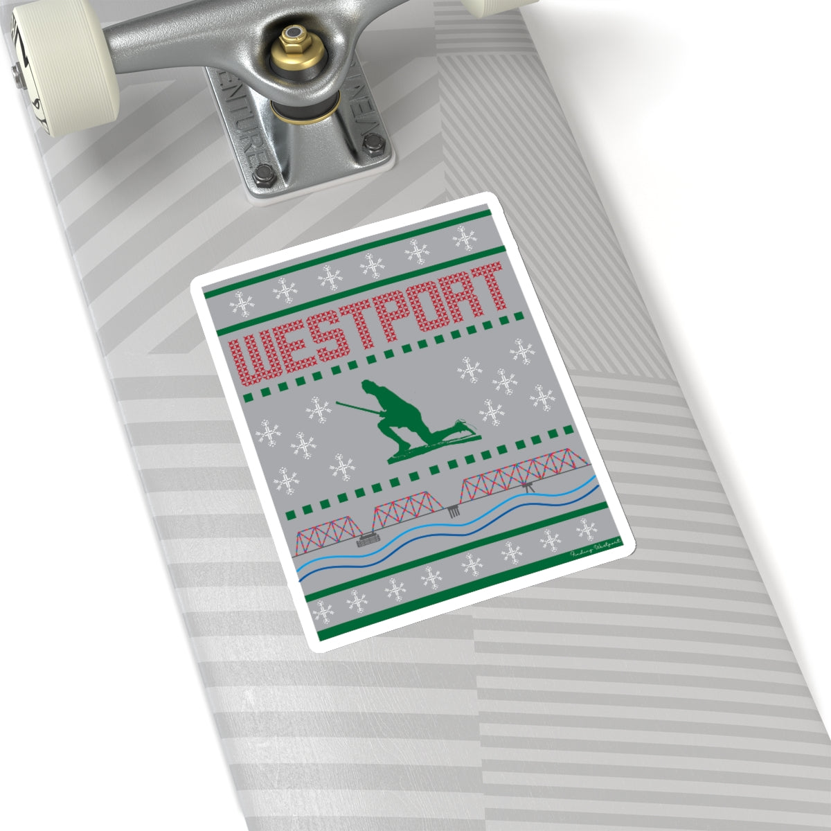Westport Ugly Holiday Green - Red Kiss-Cut Stickers